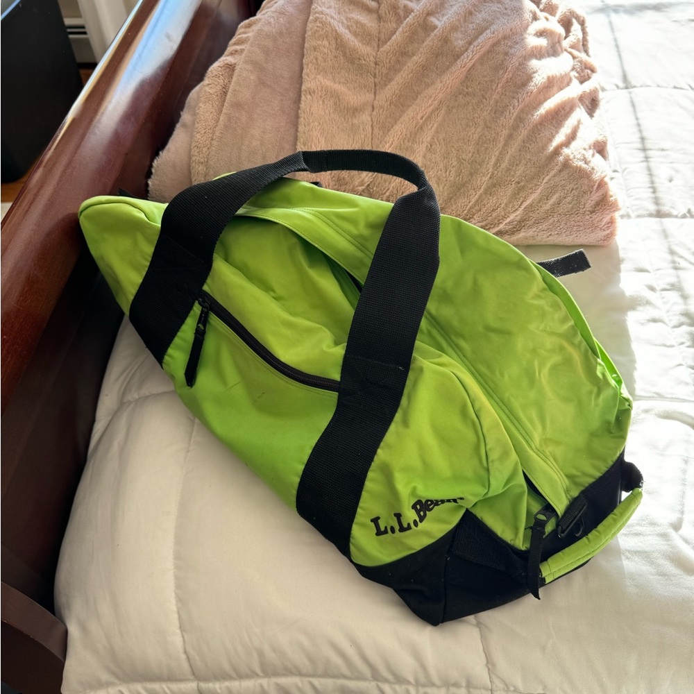 L.L. Bean Neon Green Duffle Bag